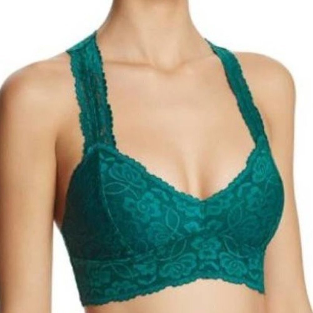 Free People Galloon Lace Racerback Bra Green Med